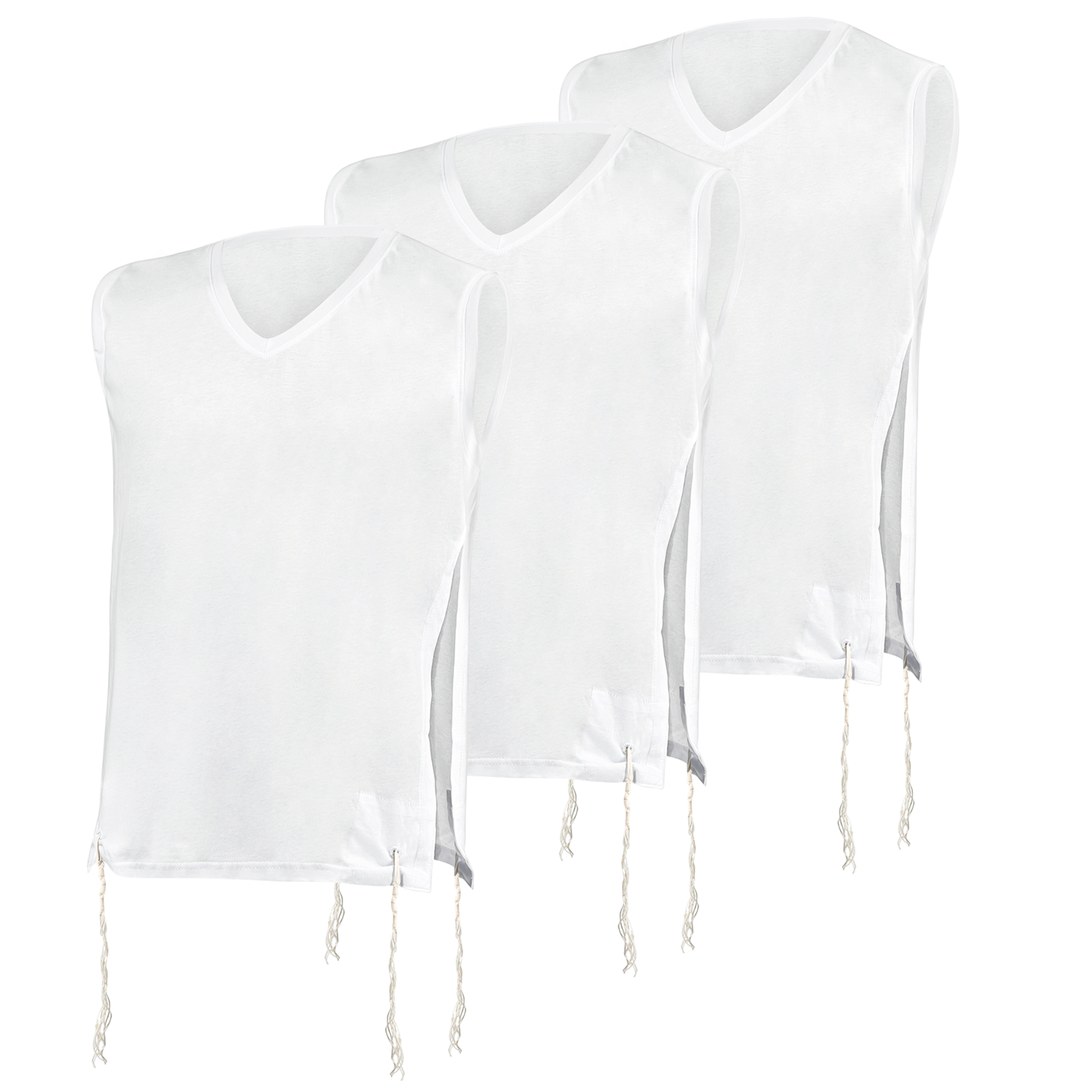 Pack of T-Shirt Tzitzit Chabad - Meyuchad Machine Thin Tzitzis Tallit Katan For Men for Kids