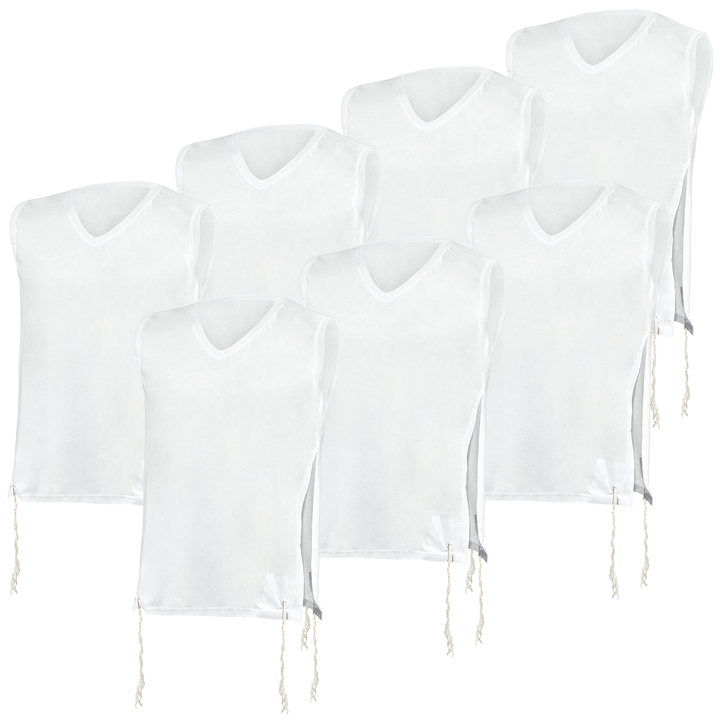 Pack of T-Shirt Tzitzit Chabad - Meyuchad Machine Thin Tzitzis Tallit Katan For Men for Kids
