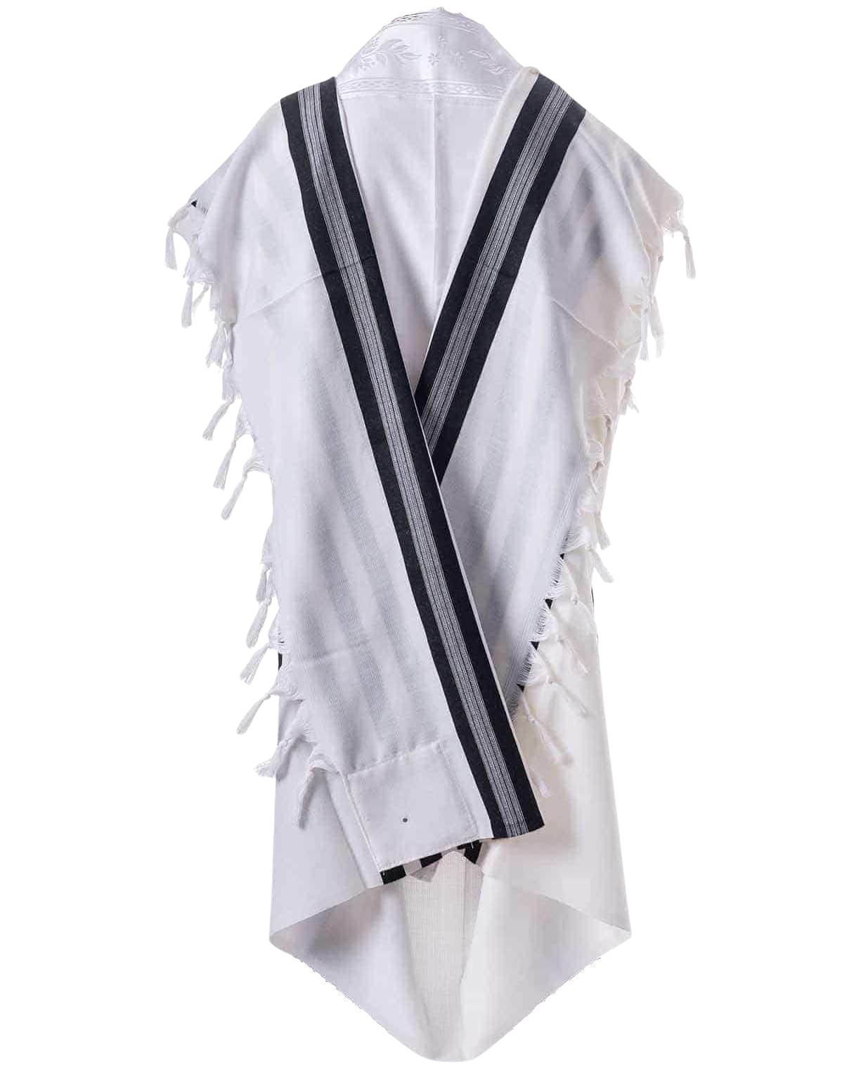 Mishkan HaTekhelet Peer Kal “Turkish Style” Wool Tallit – Hand-Spun Ashkenazi Thick Tzitzit - VeAhavta Judaica