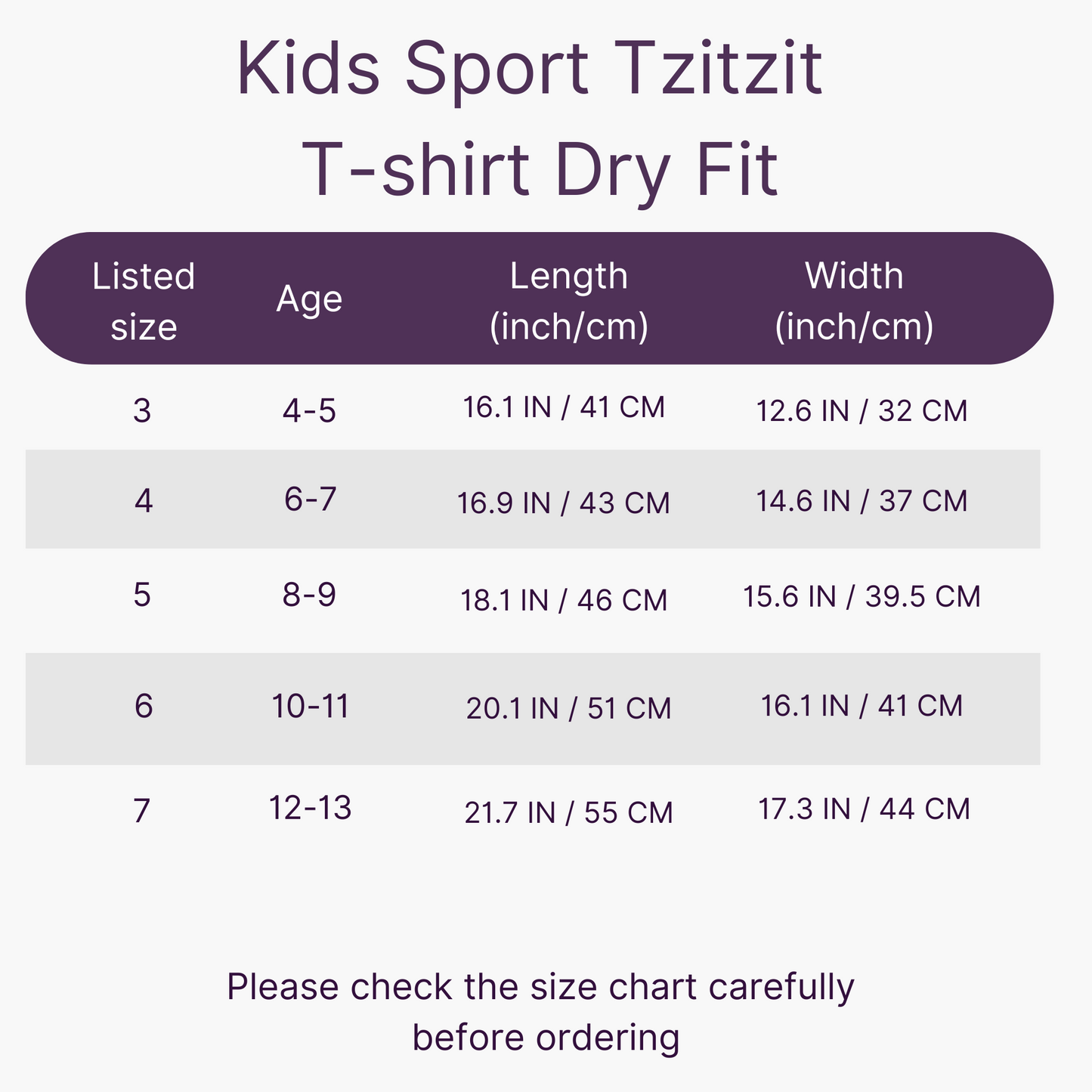 Kids Tzitzit T-Shirt Dri-Fit (More colors )