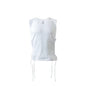 White sleeveless Tzitzit T-shirt  on a white background