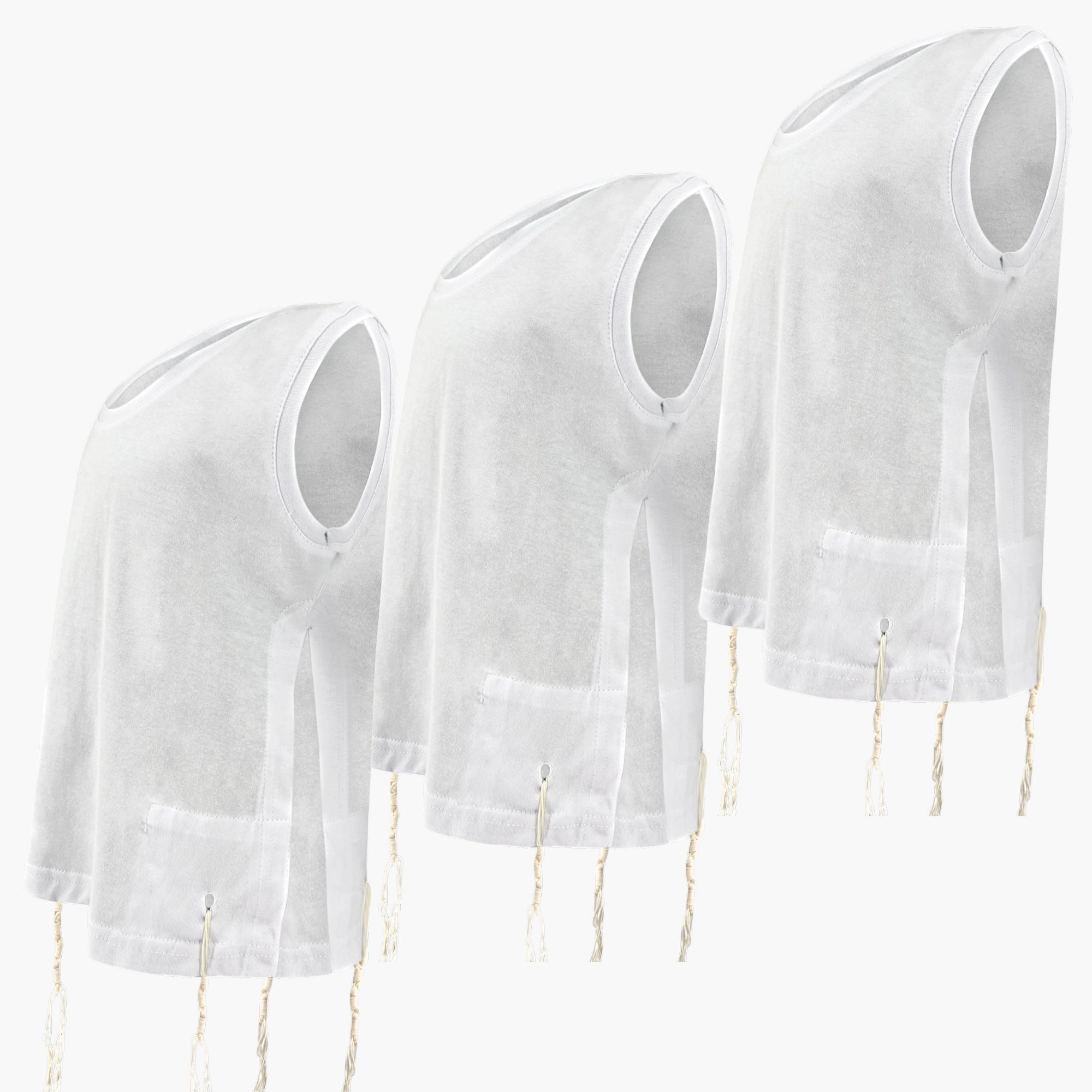 Pack of Kids Ashkenaz T-Shirt Tzitzit Round Neck Meyuchad Machine Thin Tzitzis Tallit Katan Undershirt