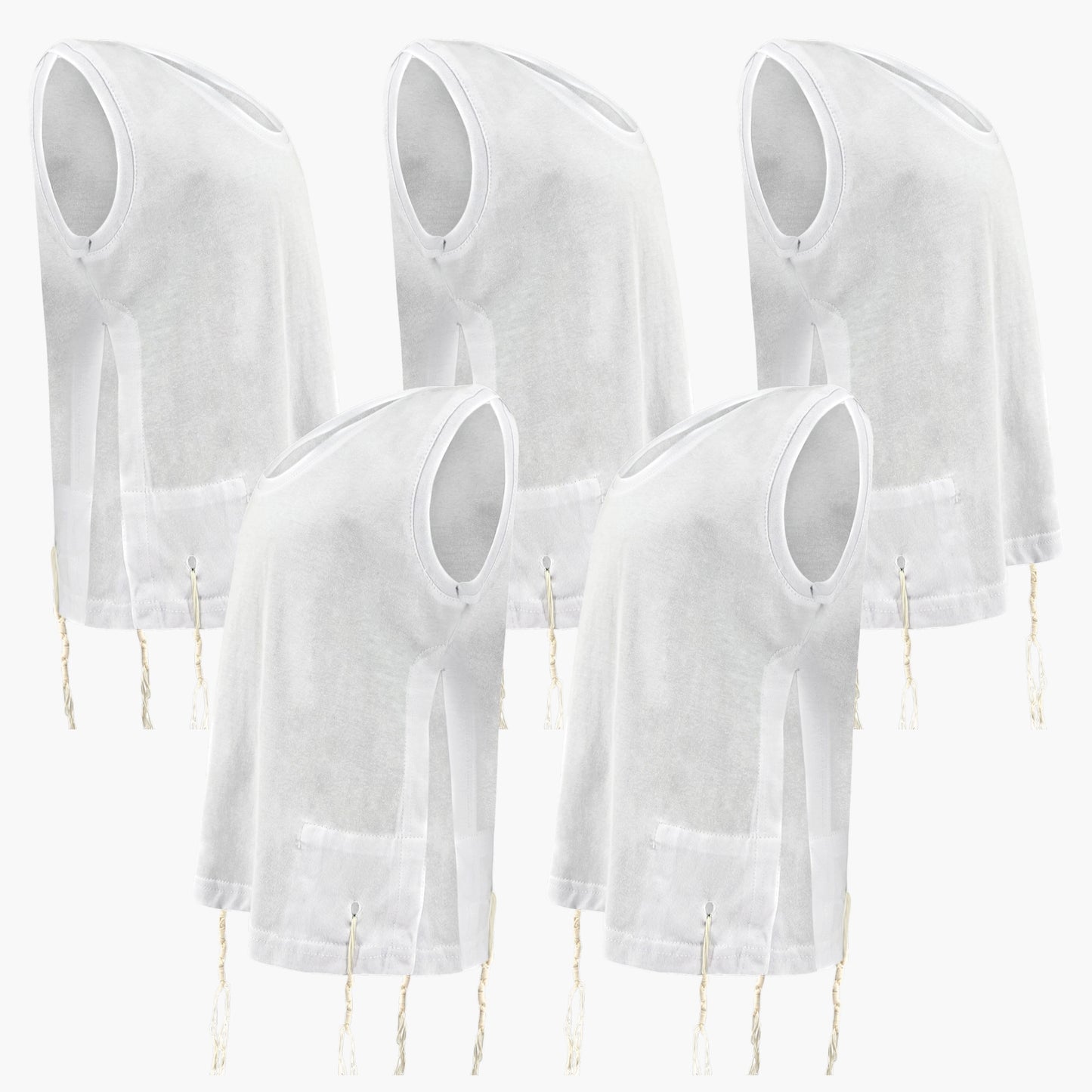Pack of Kids Ashkenaz T-Shirt Tzitzit Round Neck Meyuchad Machine Thin Tzitzis Tallit Katan Undershirt
