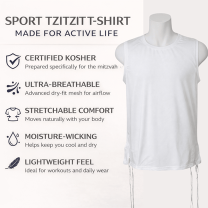 Kids Mesh Tzitzit Tank Top Dri-Fit – Sleeveless Kosher Undershirt