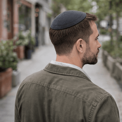 Classic Colored Kippah Matte with Trim - Elegant Everyday Yarmulke