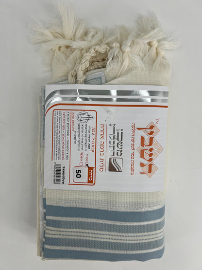Mishkan HaTekhelet Wool Tallit–Sephardi Style–Hand-Spun Thick Strings – 100% Wool