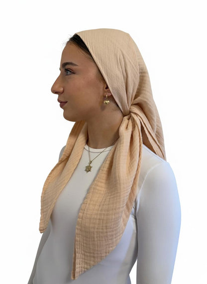 Organic Cotton Tichel for Women – Jewish Head Covering, Non-Slip Headscarf