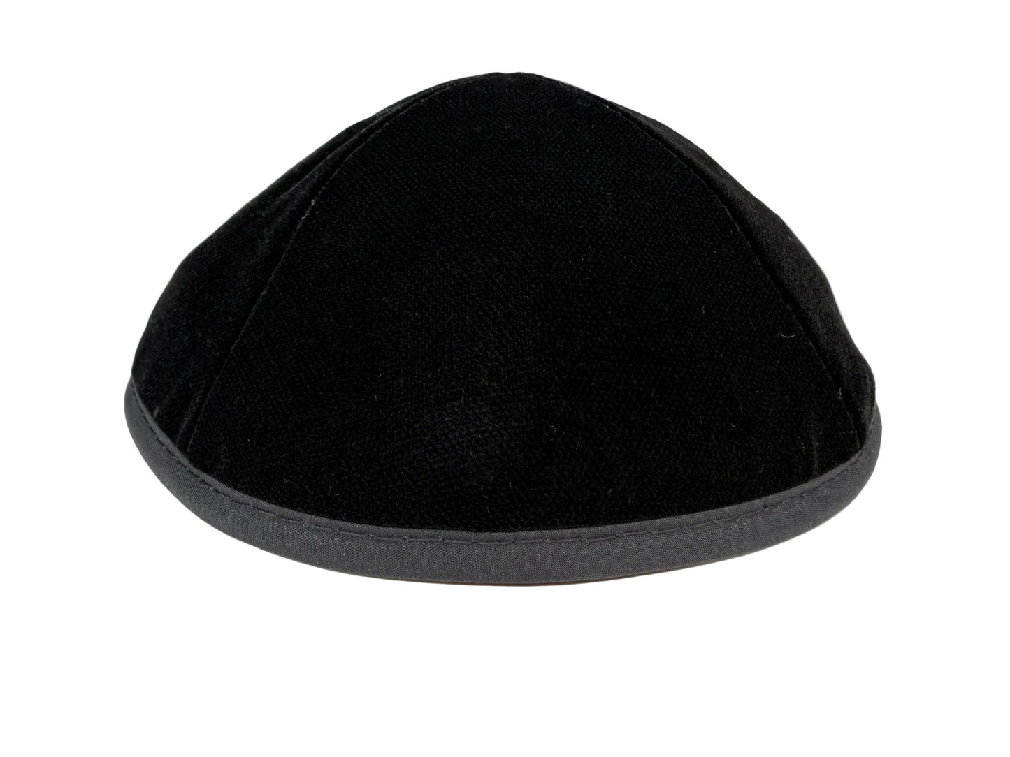 Black kippah on a white background