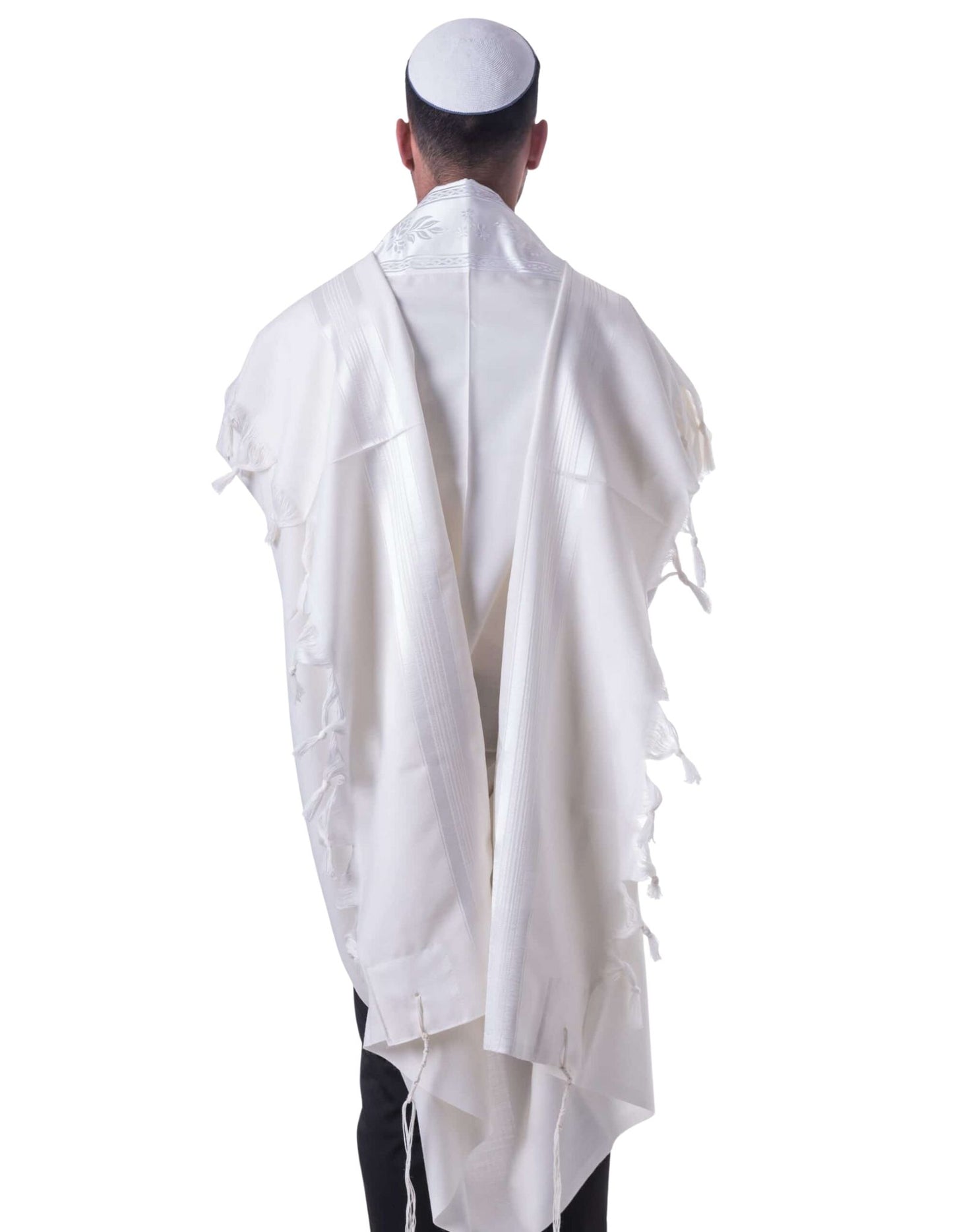 Wool Tallit  Smooth Wool AA Sephardi Hand Spun Thick Tzitzit