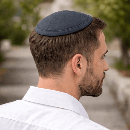 Classic Colored Kippah Matte with Trim - Elegant Everyday Yarmulke