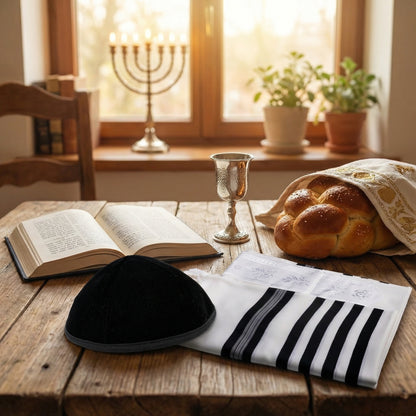 Black 6-Panel Kippah with Trim – Velvet or Plush Finish