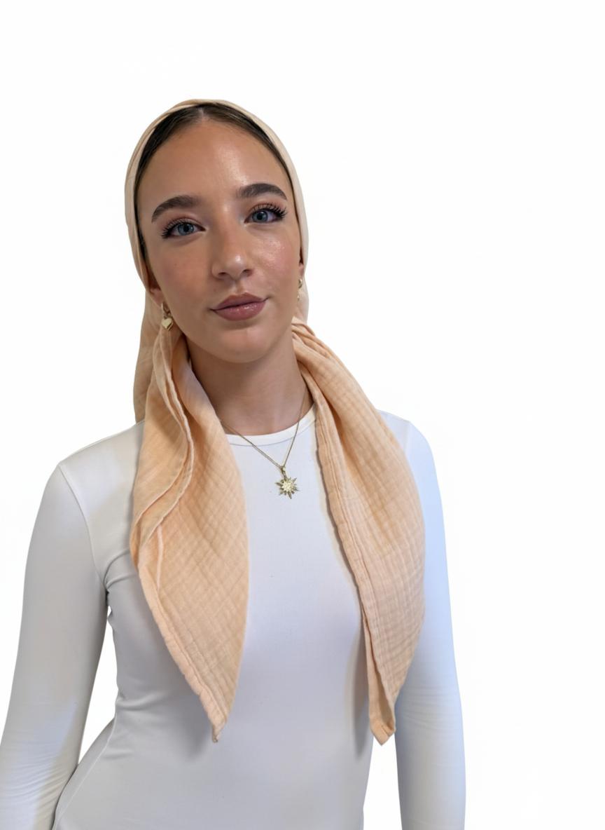 Organic Cotton Tichel for Women – Jewish Head Covering, Non-Slip Headscarf
