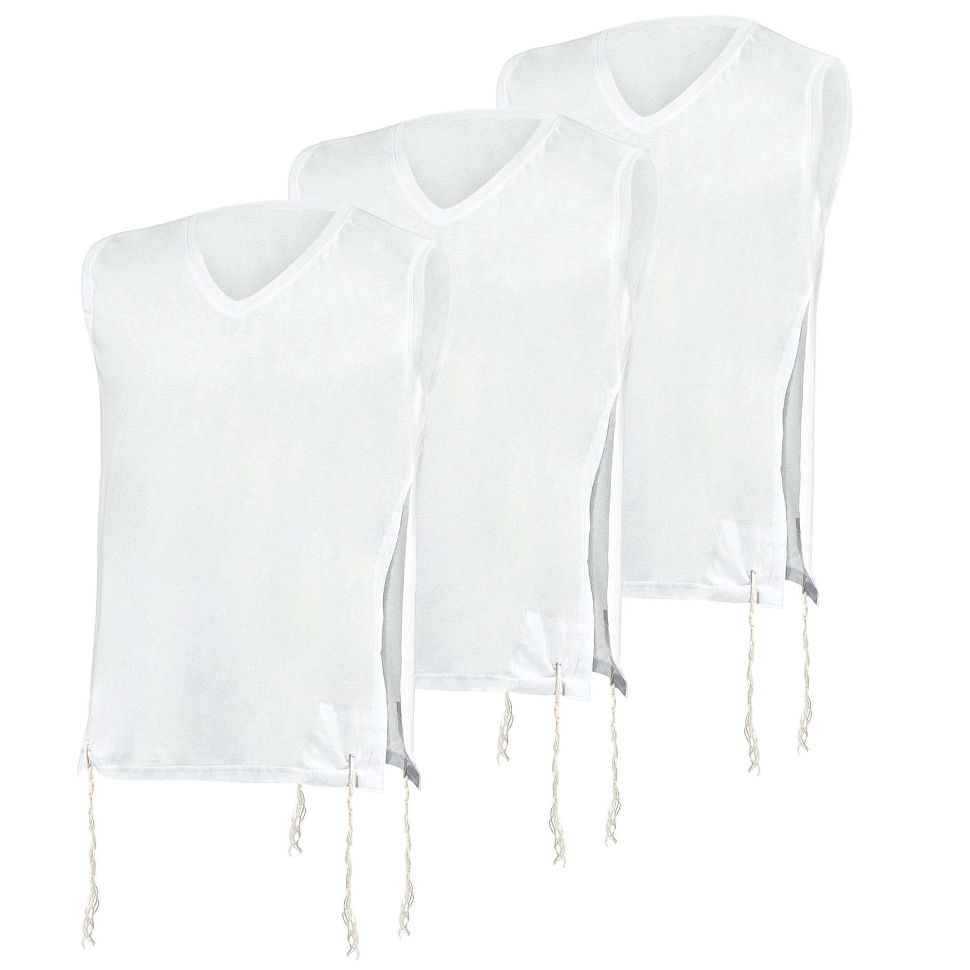 Pack of T-Shirt Tzitzit Ashkenaz - Meyuchad Machine Thin Tzitzis Tallit Katan For Men for Kids