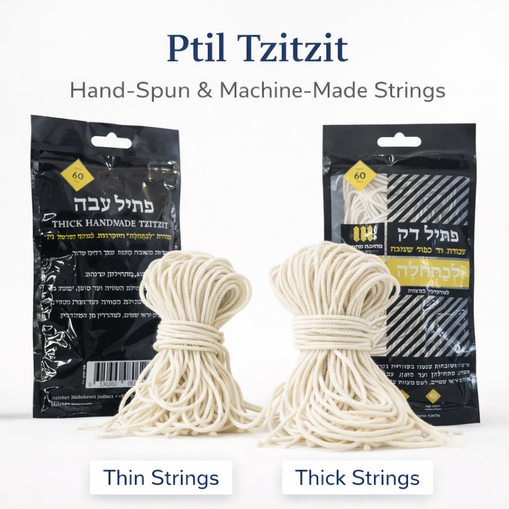 Ptil Tzitzit – Hand-Spun & Machine-Made Strings
