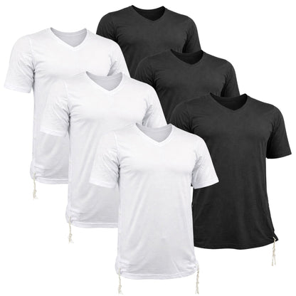 Pack of Men Tzitzit Cotton T-Shirt with Sleeves Ashkenazi Tallit Katan