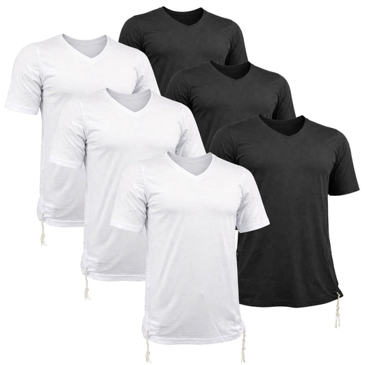 Pack of Men Tzitzit Cotton T-Shirt with Sleeves Ashkenazi Tallit Katan