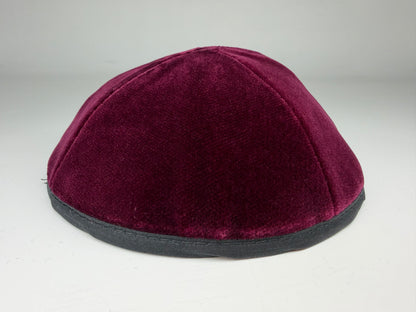 Classic Colored Kippah Matte with Trim - Elegant Everyday Yarmulke