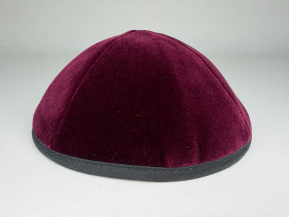 Classic Colored Kippah Matte with Trim - Elegant Everyday Yarmulke