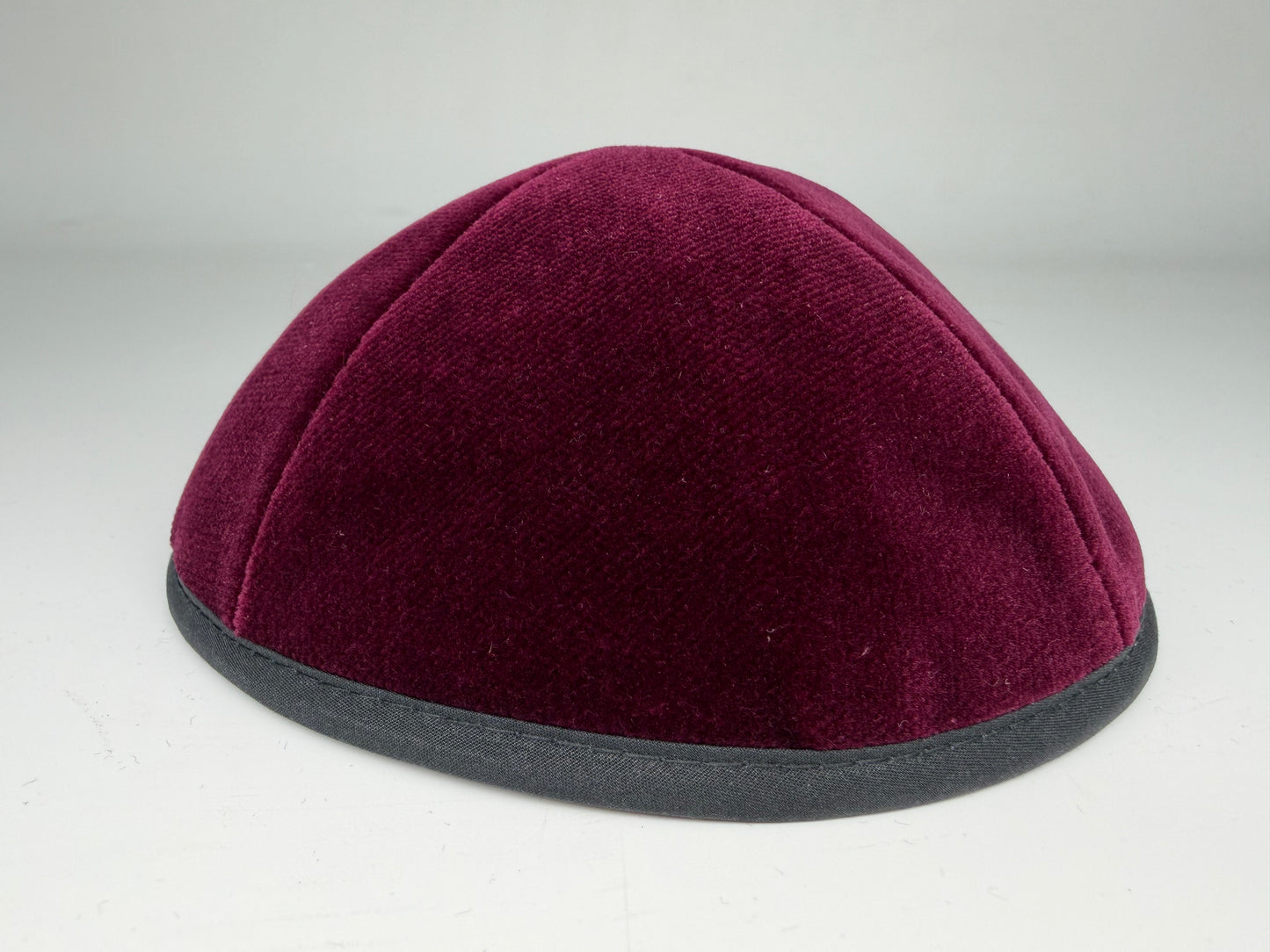 Classic Colored Kippah Matte with Trim - Elegant Everyday Yarmulke