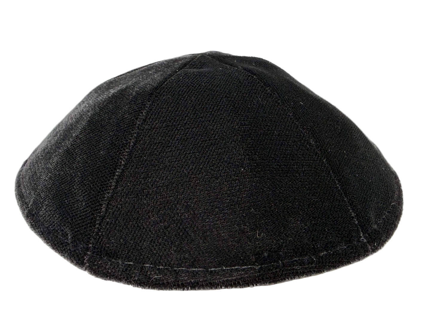 Black kippah on a white background