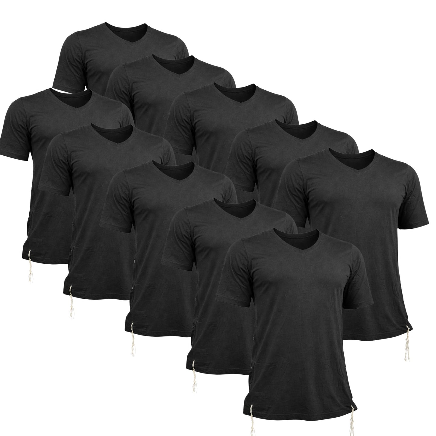 Pack of Men Tzitzit Cotton T-Shirt with Sleeves Ashkenazi Tallit Katan