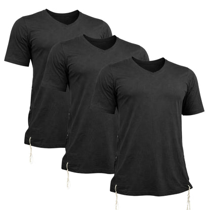 Pack of Men Tzitzit Cotton T-Shirt with Sleeves Ashkenazi Tallit Katan