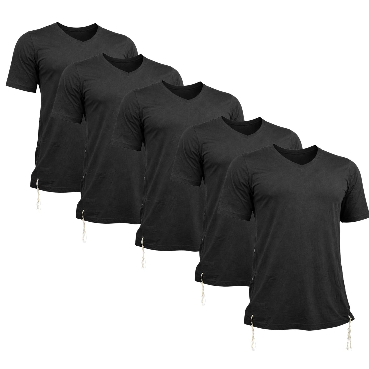 Pack of Men Tzitzit Cotton T-Shirt with Sleeves Ashkenazi Tallit Katan