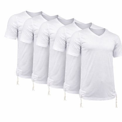Pack of Men Tzitzit Cotton T-Shirt with Sleeves Ashkenazi Tallit Katan