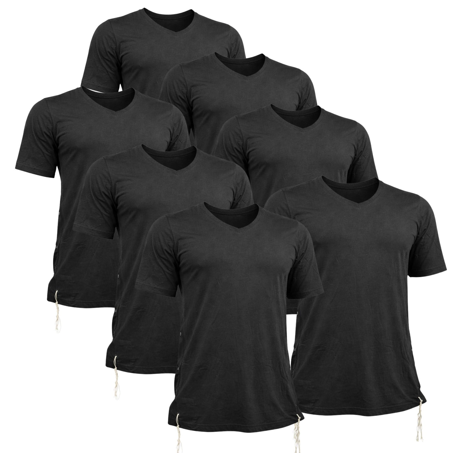 Pack of Men Tzitzit Cotton T-Shirt with Sleeves Ashkenazi Tallit Katan
