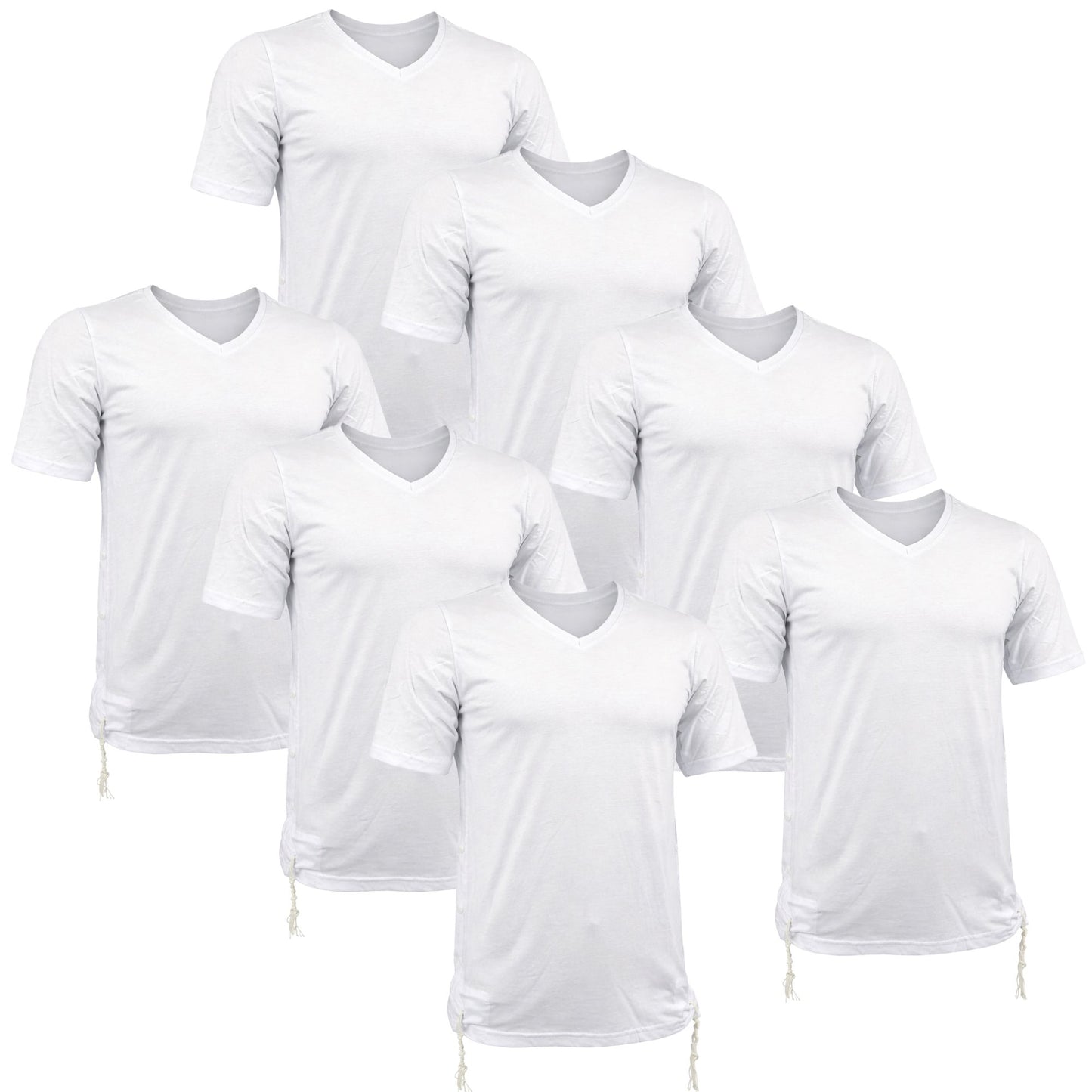 Pack of Men Tzitzit Cotton T-Shirt with Sleeves Ashkenazi Tallit Katan