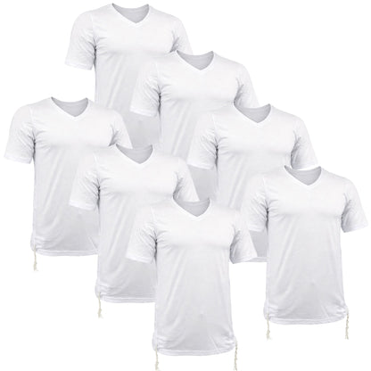 Pack of Men Tzitzit Cotton T-Shirt with Sleeves Ashkenazi Tallit Katan
