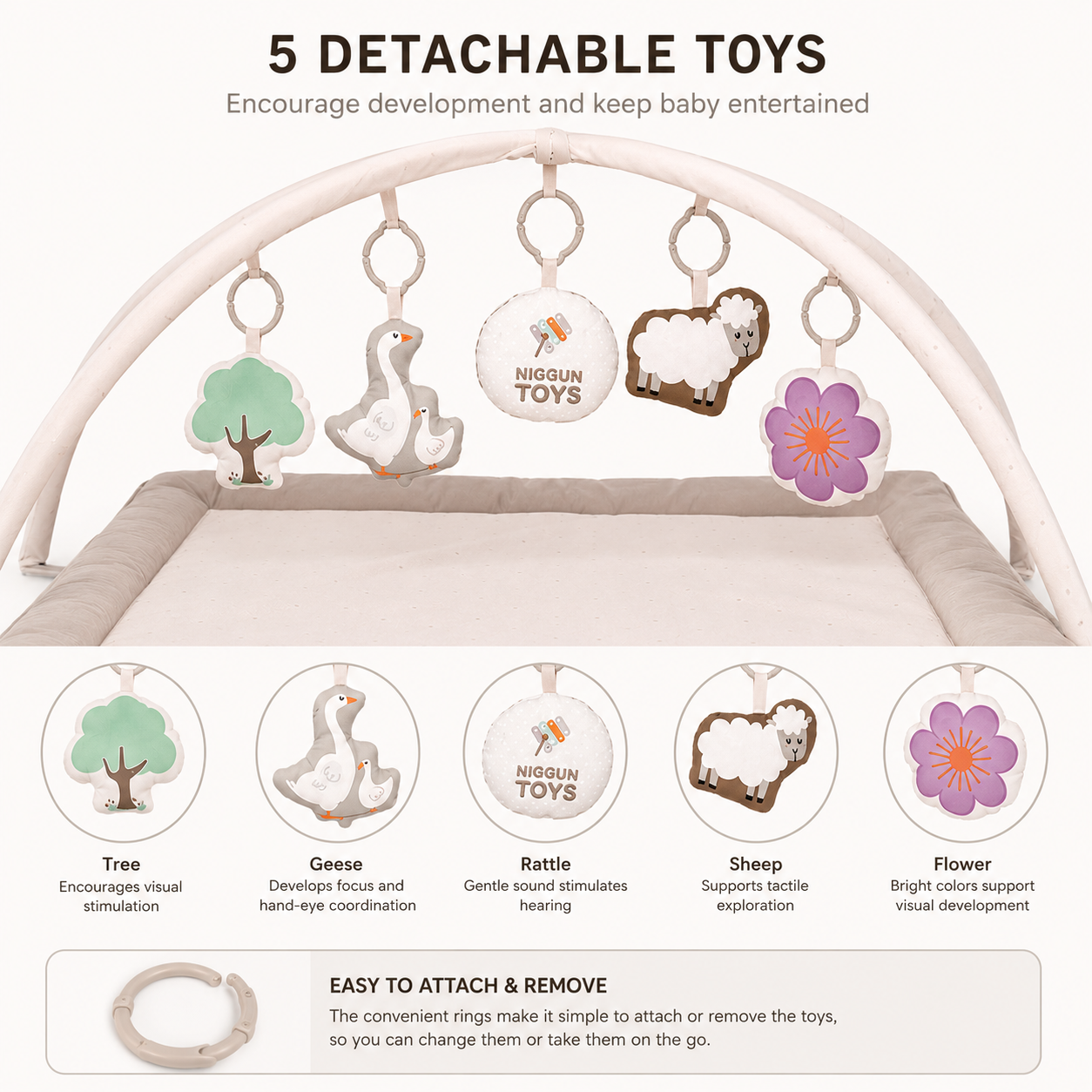 Musical Jewish Baby Activity Gym – Animal Theme