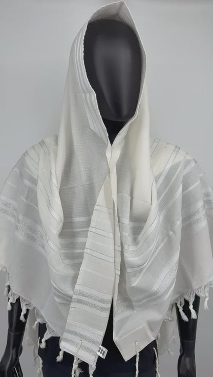 Wool Tallit Gadol – Tashbetz Non-Slip by MMJ