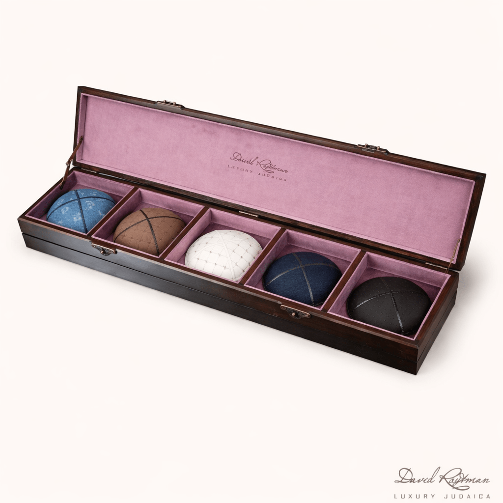 Luxury Kippahs Set by David Roytman  Handcrafted Denim Collection