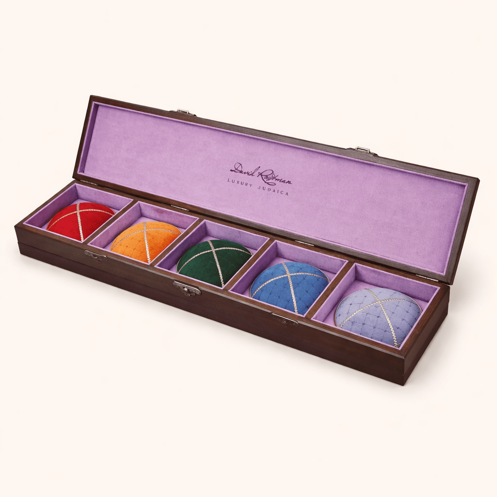 Luxury Kippahs Set by David Roytman  Handcrafted Velour Collection