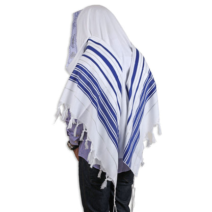 Wool Tallit  Smooth Wool AA Sephardi Hand Spun Thick Tzitzit